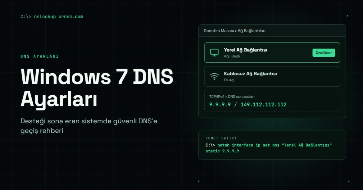 Windows 7 DNS Ayarları: Windows 7'de DNS Nasıl Değiştirilir?